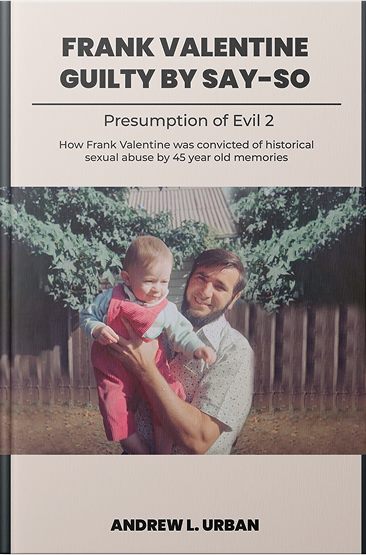 Frank Valentine: Guilty by Say-So book cover by Andrew L. Urban